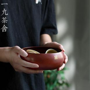 纯铜上彩水盂茶洗大号特大家用日式 一九茶舍 茶水缸小号建水水洗