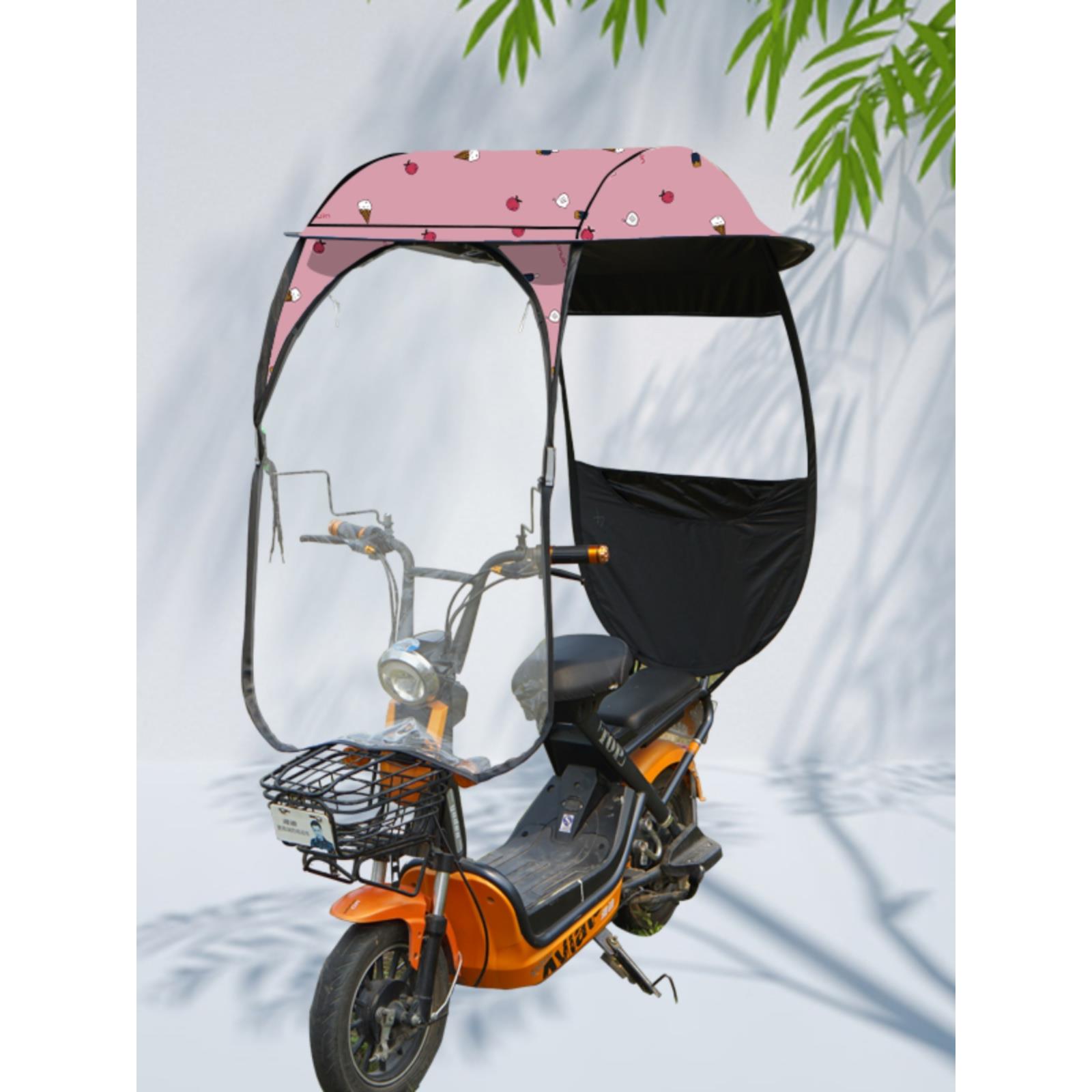 小型电动车雨棚蓬电动自行车防晒遮雨挡风罩电瓶车加厚车棚遮阳伞