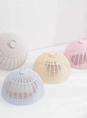 可叠放家用小号透气圆形防苍蝇盖子剩菜餐桌罩食物罩饭菜罩菜罩子