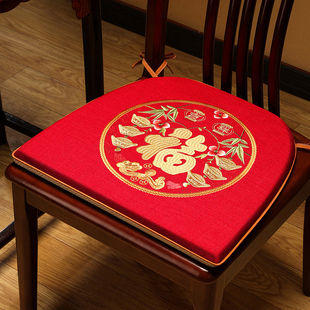 椅子垫轻奢坐垫客厅餐椅垫餐桌椅梯形垫子马蹄形椅垫福字 精品中式