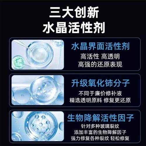 玻璃液汽车前挡风裂纹缝划痕还原剂修复剂窗户镜子鱼缸裂痕修补胶