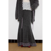 diverso modo 原创设计羊毛圈圈纱拼色毛织鱼尾半身裙女秋冬