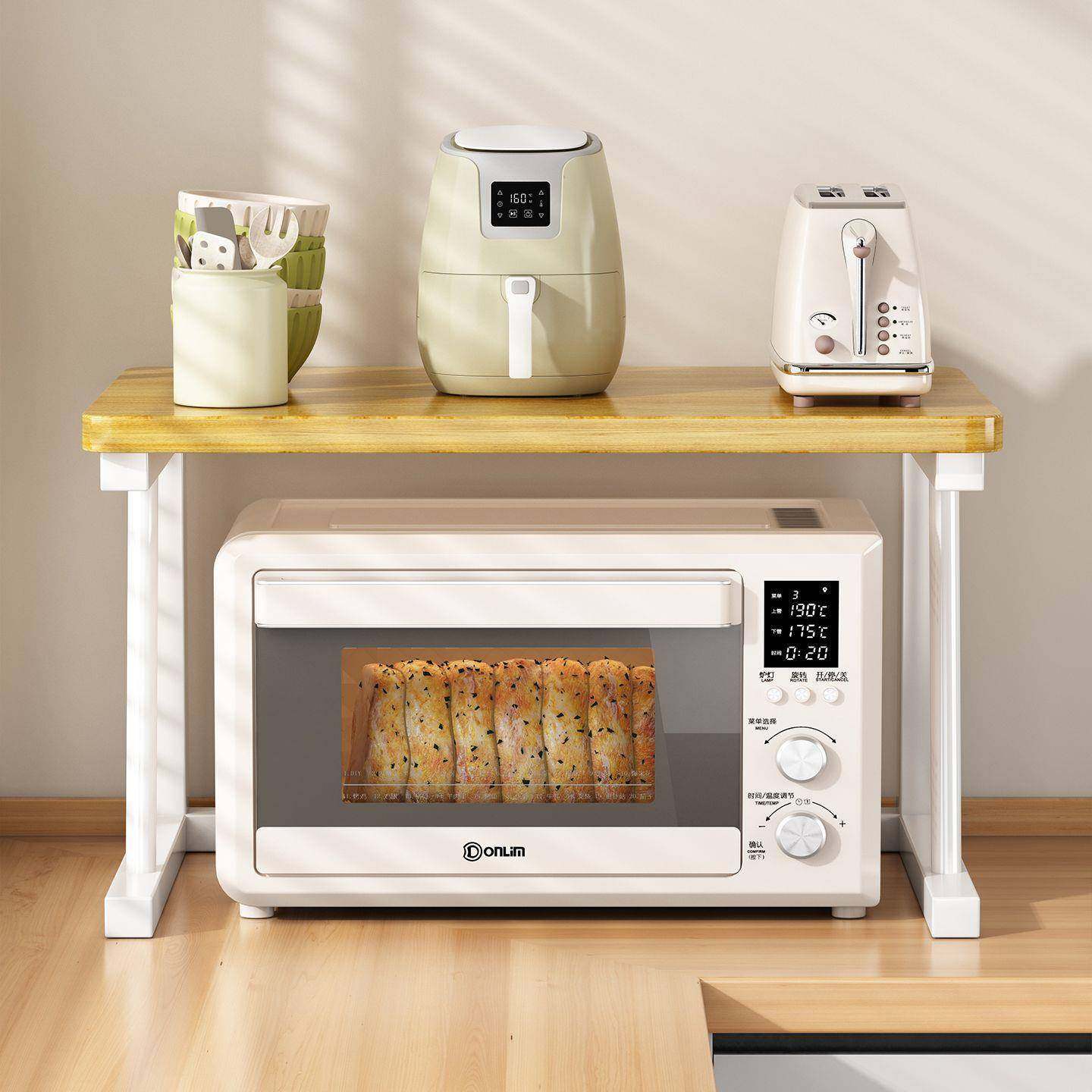 厨房微波炉置物架2层收纳架烤箱架子3层储物架调料架电饭煲架子