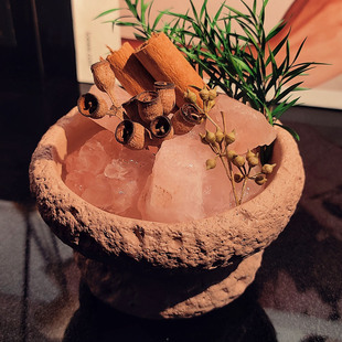 侘寂风轻奢天然水晶石材香薰摆件扩香石室内香氛扩散器家居装饰品