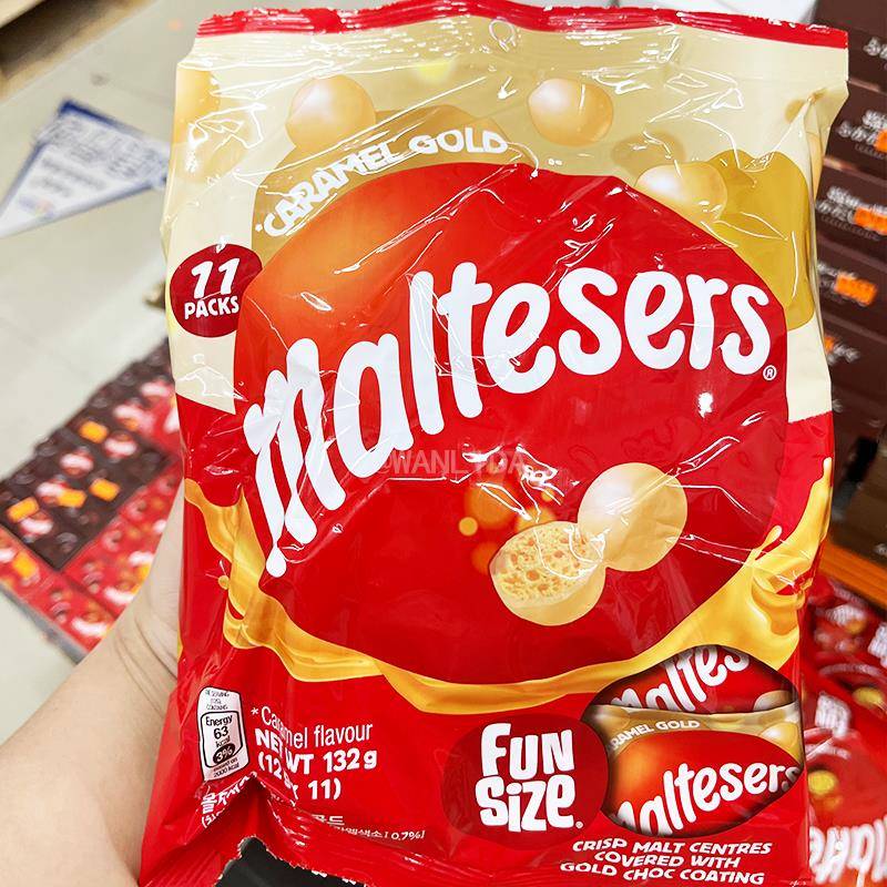 香港代购 Maltesers麦提莎巧克力金脆焦糖风味11小包独立包装132g