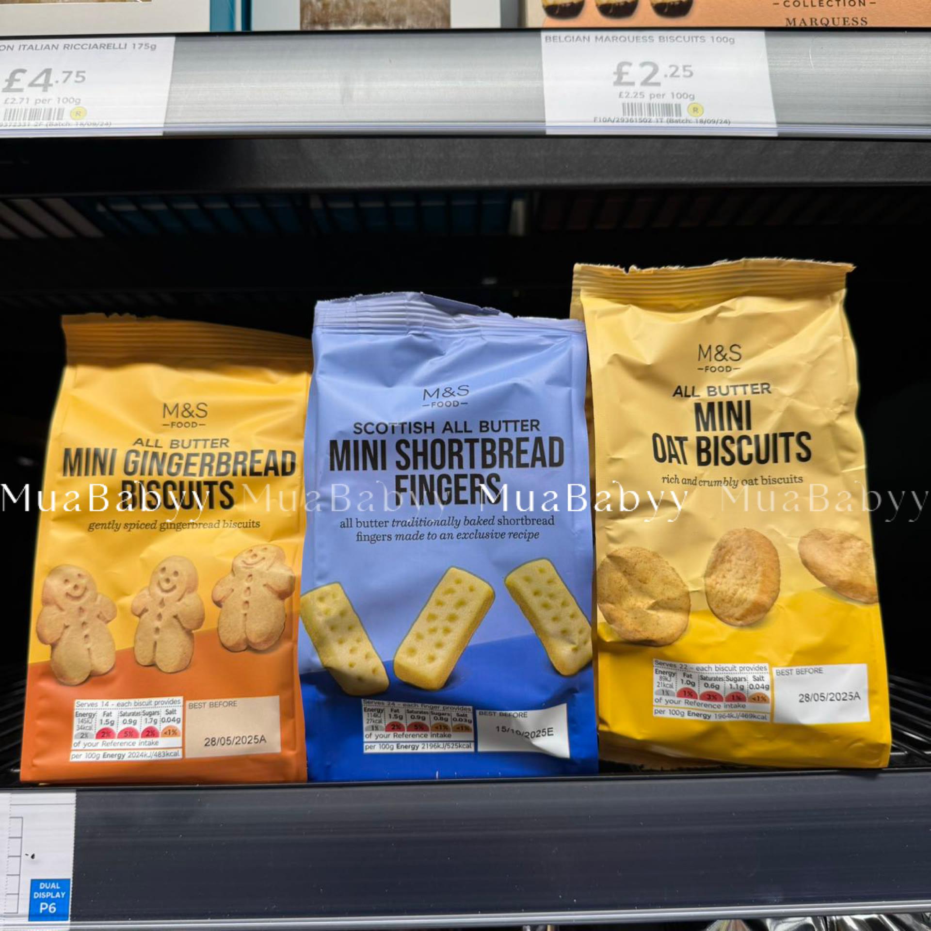 现货英国M&S玛莎全黄油苏格兰酥饼手指曲奇燕麦姜饼人圣诞饼