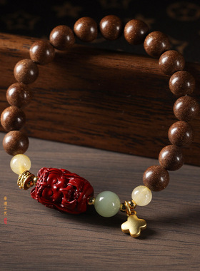 新中式朱砂九尾狐苏合合香珠古典单圈手串礼物爆款女厂家手链