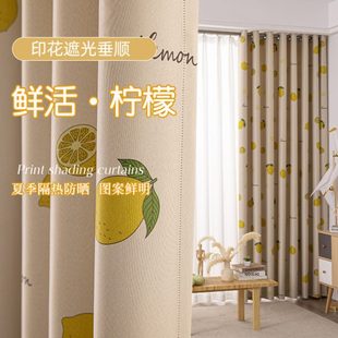 隔断隔热遮阳帘卧室阳台儿童卡通印花家用挂钩式 窗帘遮光2023新款