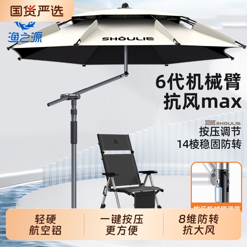 渔之源钓鱼伞大钓伞2026新款户外专用雨伞新型拐杖防晒太阳遮阳伞