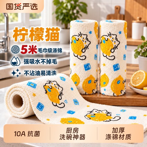 10A抗菌懒人周抛手撕抹布厨房用