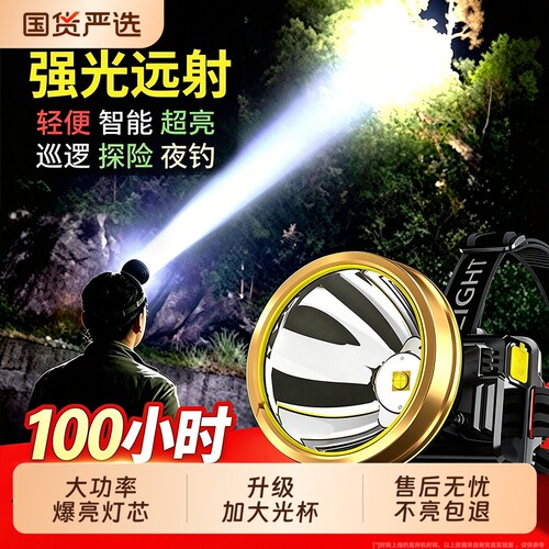 头戴式强光充电头灯|百万销量