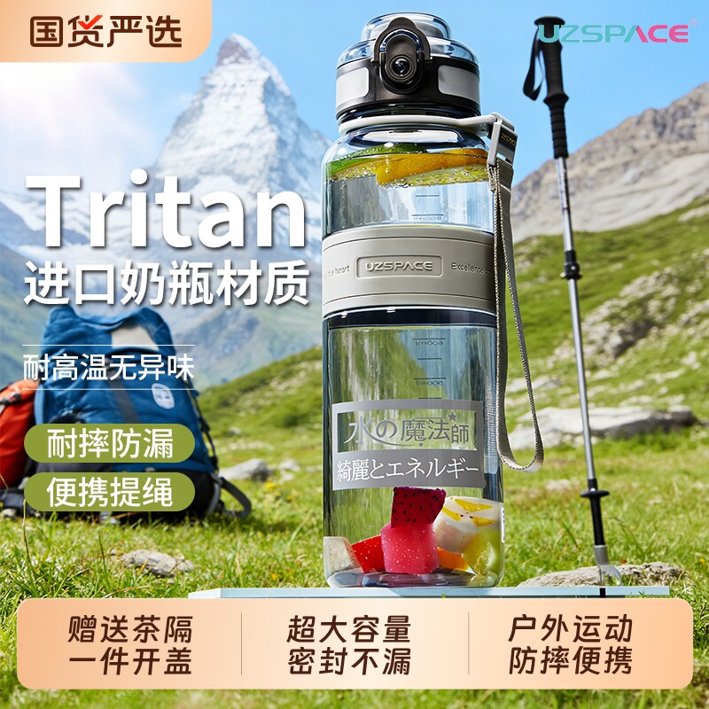 tritan运动水杯2026新款男女夏季大容量耐高温水壶学生防摔