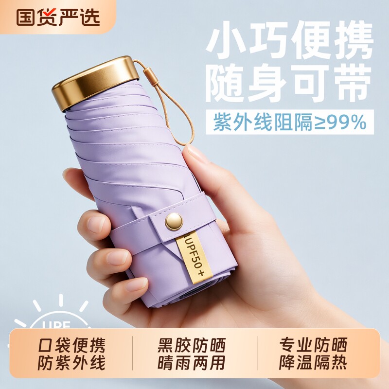 破损包赔】超轻卡片便携防晒伞图片