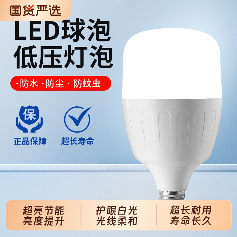 12V24V36V48V60V低压灯泡led灯泡电瓶太阳能机床灯养殖场矿井船舶图片