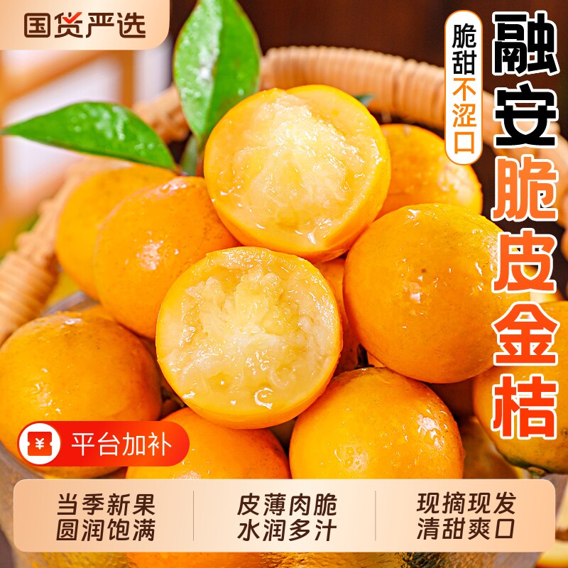 广西融安脆皮金桔当季新鲜小橘子蜜金柑带皮吃纯甜水果整箱包邮