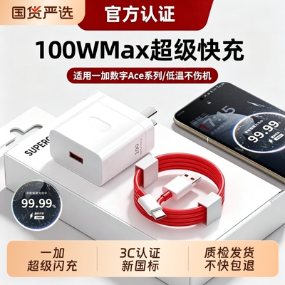 适用一加ACE充电器头超级闪充一加11手机ACE2充电线头1+快充oneplus10正品13t原套装ACE3V/5Pro双typec数据线