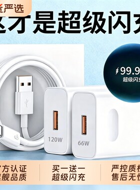 官方正品手机原装充电器适用华为120W充电头Mate70pro/60荣耀40超级快充typec安卓通用数据线66W套装氮化镓