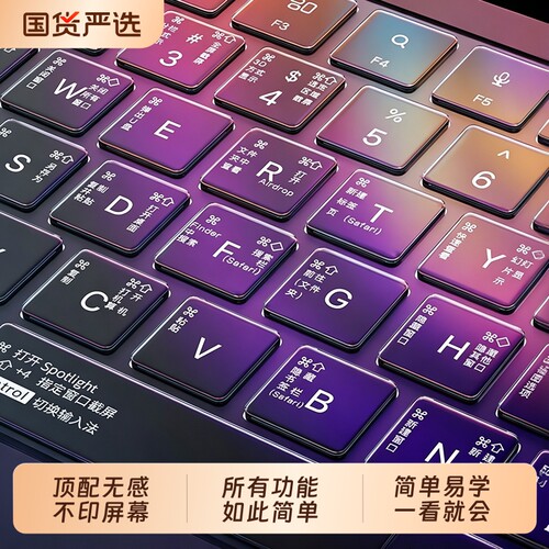 适用苹果电脑macbook键盘膜macbookair保护贴mac笔记本Pro14寸Neo快捷键13透明M5套15超薄16全覆盖M4防尘贴膜