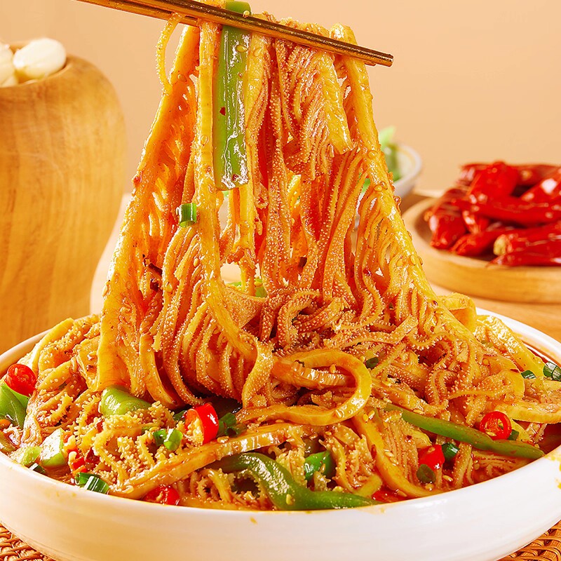 廖记冷吃千层肚毛肚贡菜600g/盒牛百叶网红休闲零食夜宵即食凉拌
