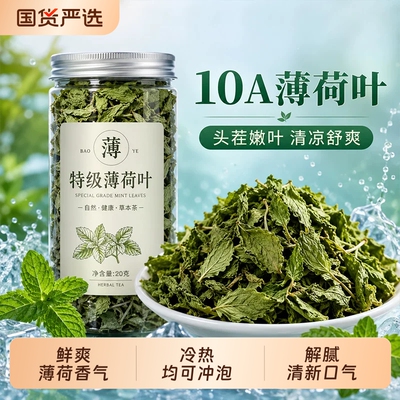 薄荷叶干特级纯薄荷茶新鲜可食用泡茶柠檬泡水薄荷中药材冻干茉莉