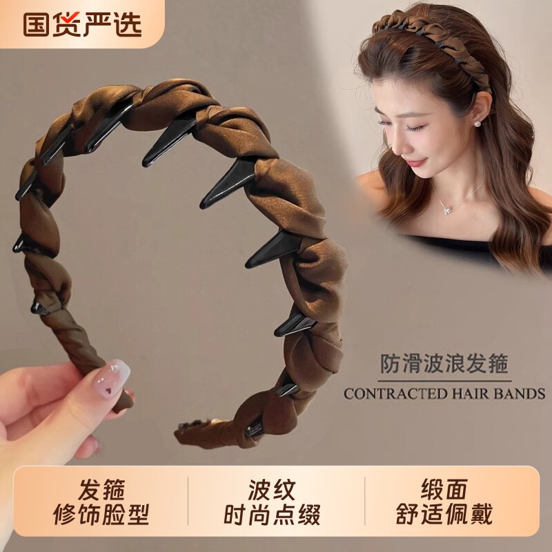 高颅顶发箍女款2026新款外戴洗脸头箍发带压发卡发捆头饰带齿短发