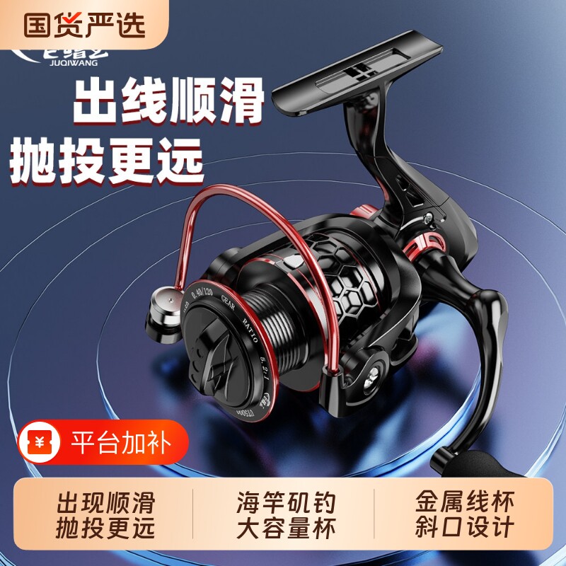 路亚纺车轮全金属远投轮专用正品渔轮线杯野钓海竿矶竿鱼线轮斜口