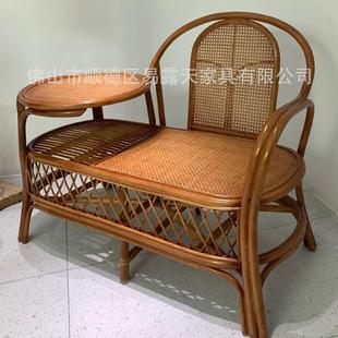 藤编椅 家用客厅茶几藤制椅阳台休闲电话椅藤编桌椅老人午睡中式