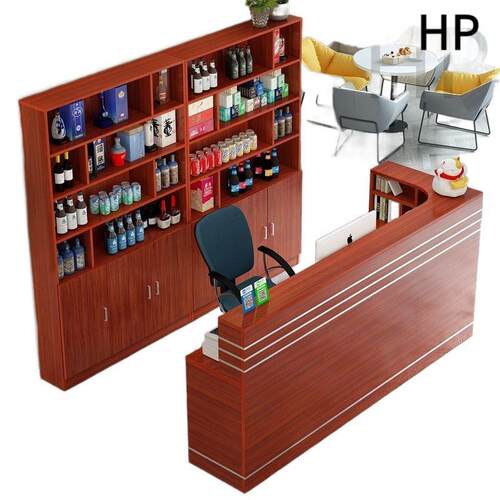 收银台简约现代饭店吧台酒柜一体转角吧台柜商用店铺小型前台柜台