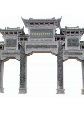 农村自建石牌坊设计专业团队制作安装村庄入口大型雕塑大鹏石材