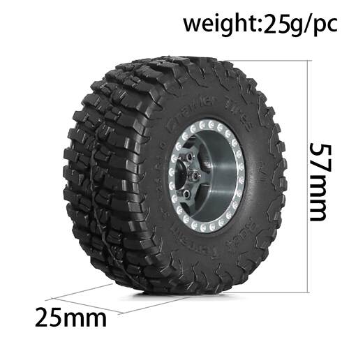 1/18 TRX4M路虎烈马1.0英寸轮胎轮毂 攀爬车铝合金轮毂 SCX24 FMS