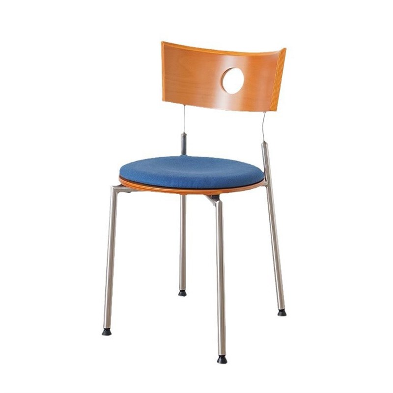 复古实木餐椅家用靠背椅网红中古椅304不锈钢餐厅凳子设计师椅子