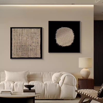 中世纪风格线条抽象客厅装饰画Normcore覆古餐厅壁画Wabi-Sabi感