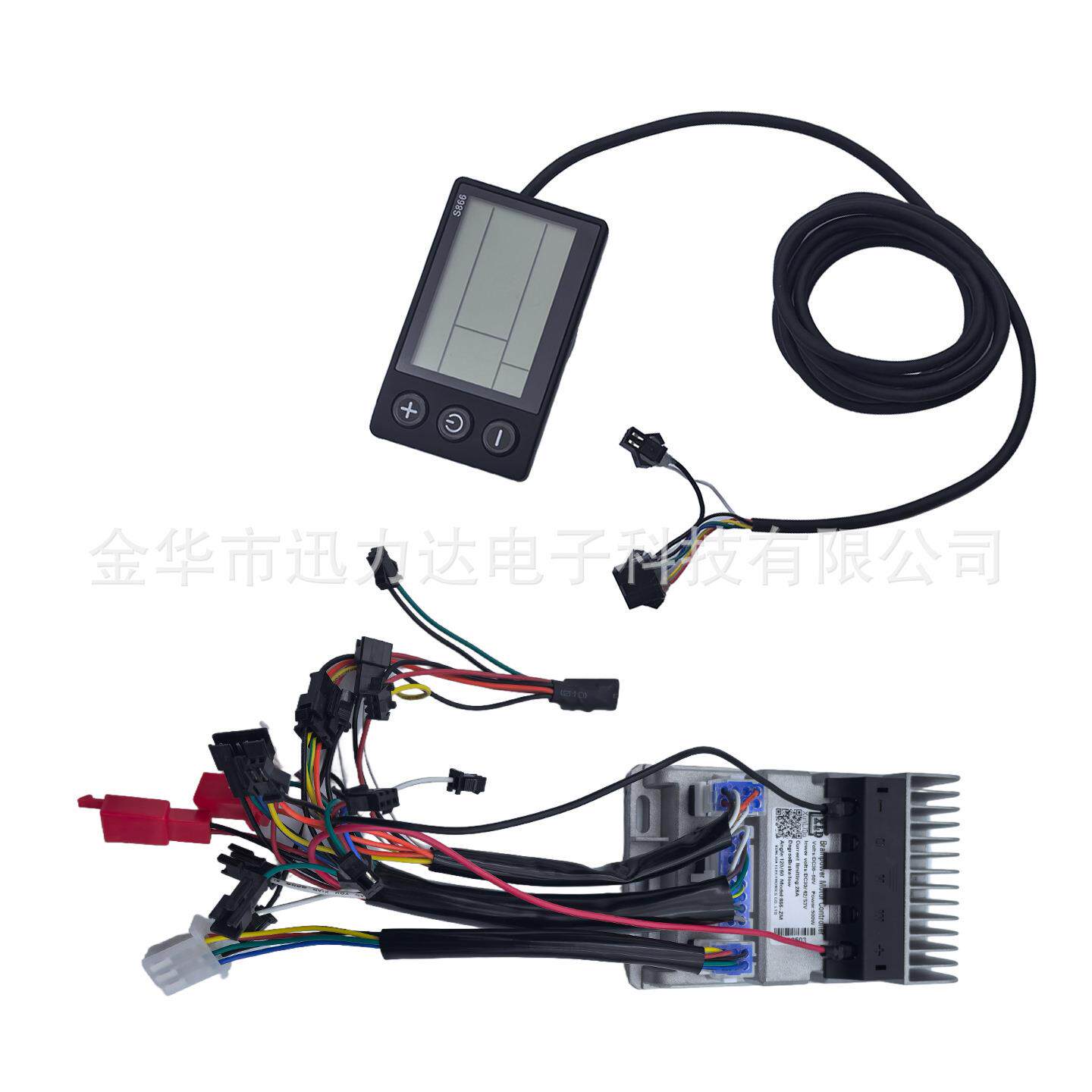 电动车三模正弦波铸铝壳无刷控制器866液晶仪表LCD套件500W（ZM)