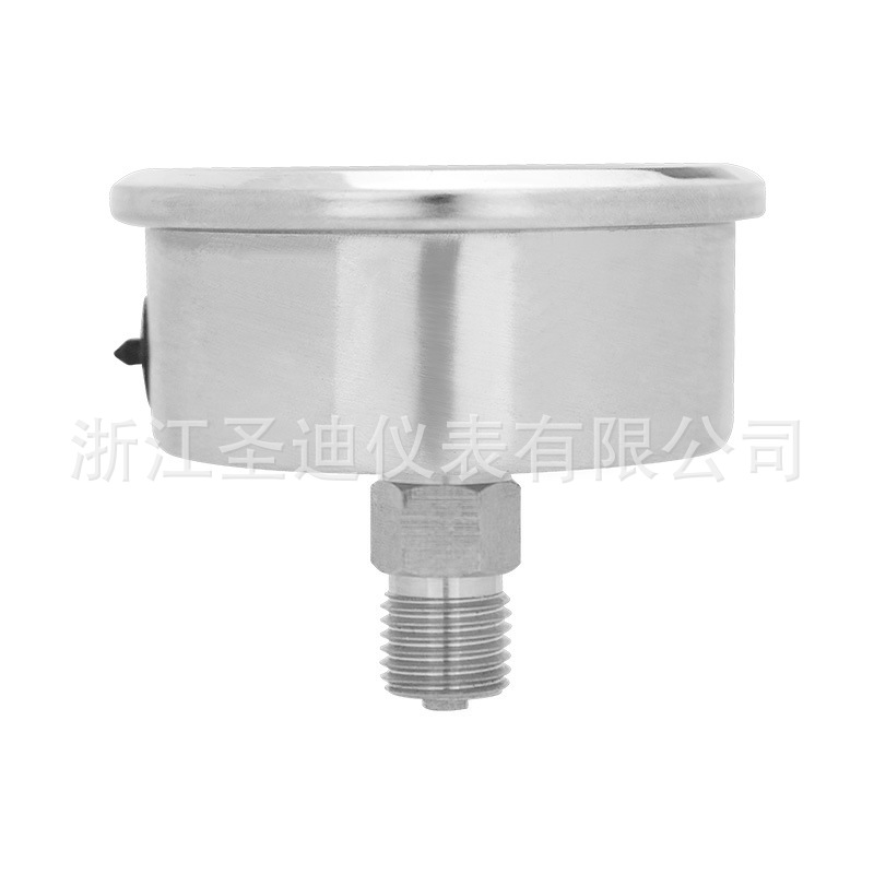 不锈钢轴向无边耐震压力表YN60ZBF 面板式压力表液压测量仪表仪器