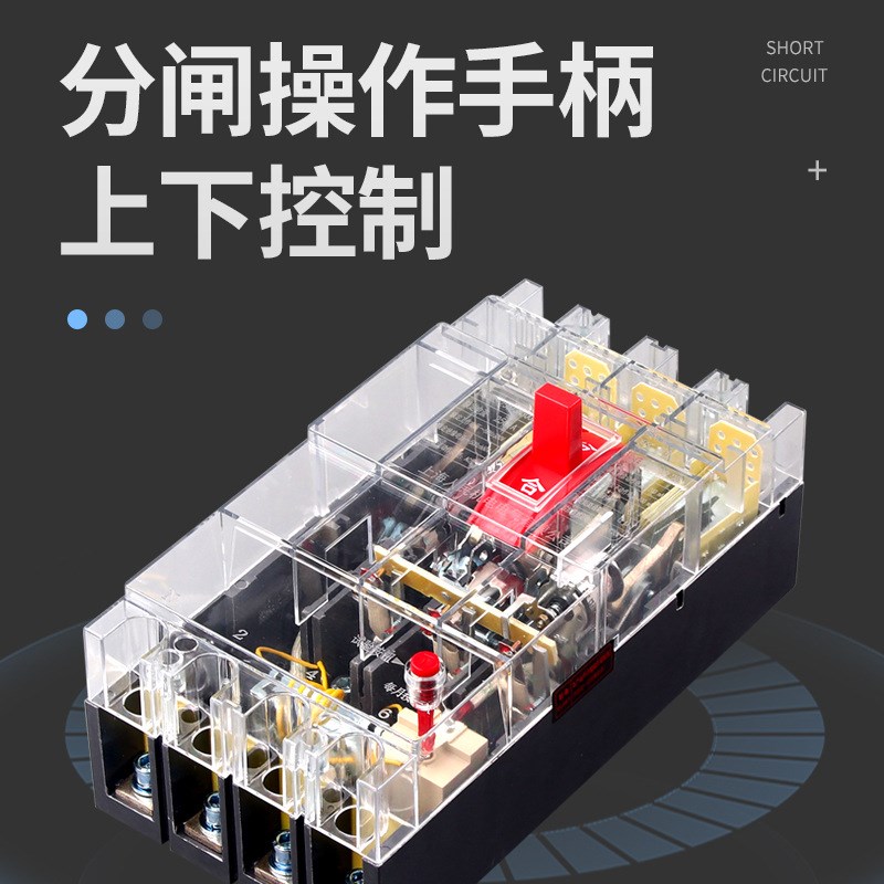 DZ20LE塑壳漏电断路器三相四线漏电保护器250A400A630A160A透明壳