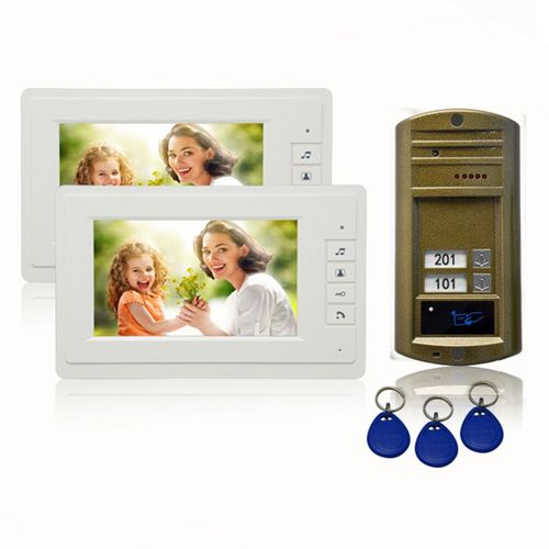 新款家用别墅2-3-4户型/7寸彩色高清可视对讲门铃刷卡门禁系统