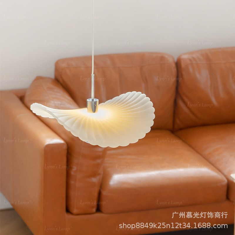 床头小吊灯甘菊过道吸顶灯创意入户玄关贝壳餐厅灯奶油风吧台灯具