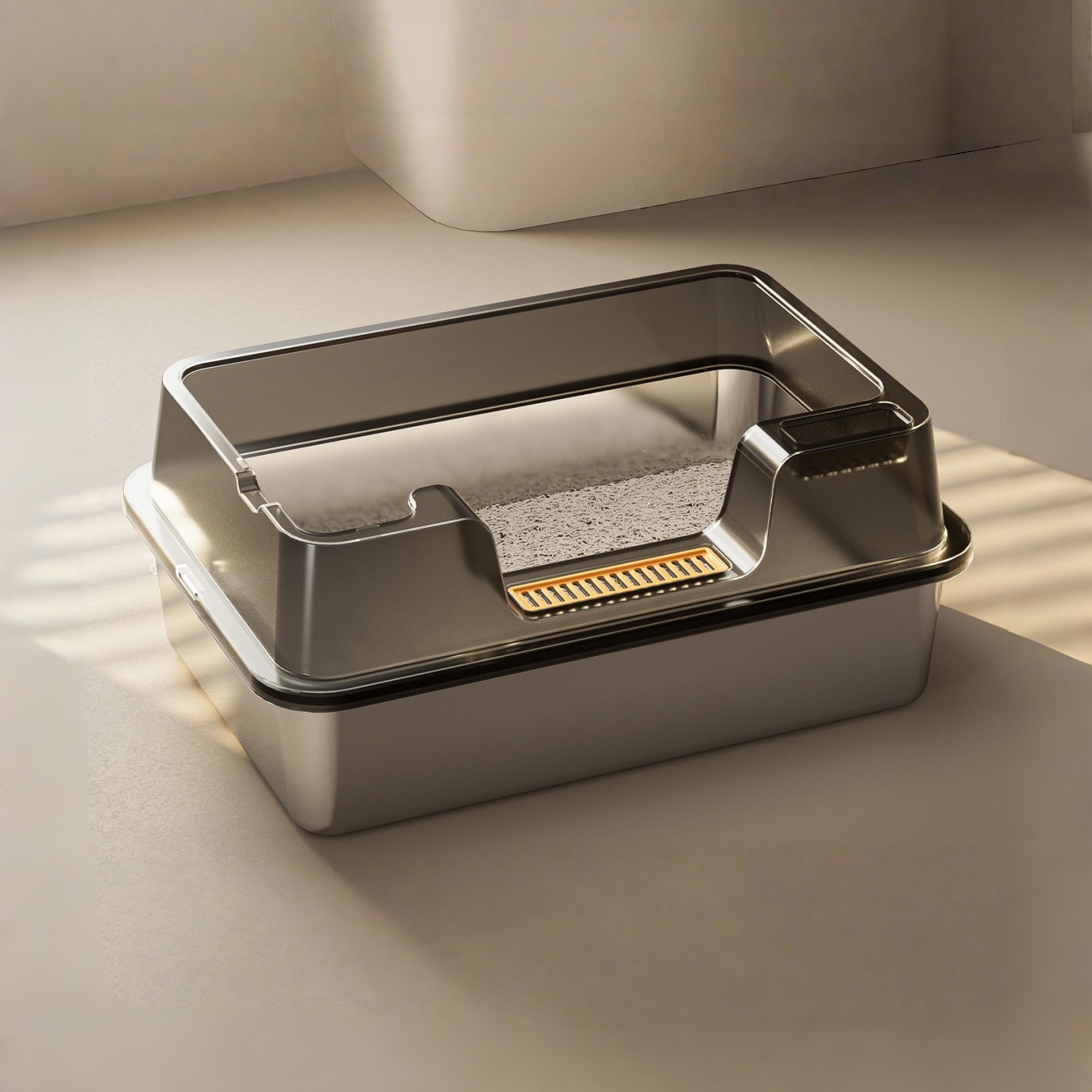 不锈钢猫砂盆防溅砂猫厕所