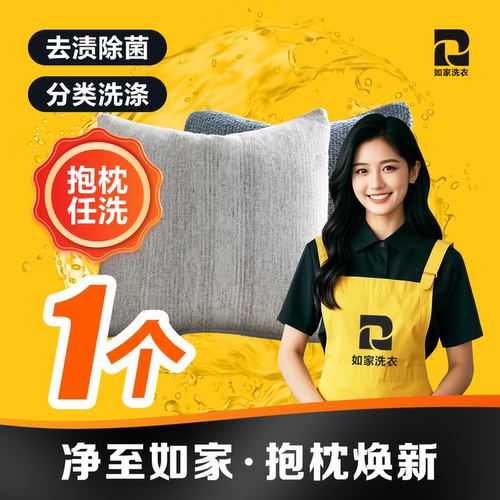 如家洗衣 抱枕/枕芯清洗1件 抱枕精洗 高温杀菌 上门取件包邮