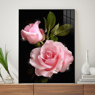 5D钻石画2023新款满钻客厅玄关玫瑰花手工砖石贴画十字绣水钻2022