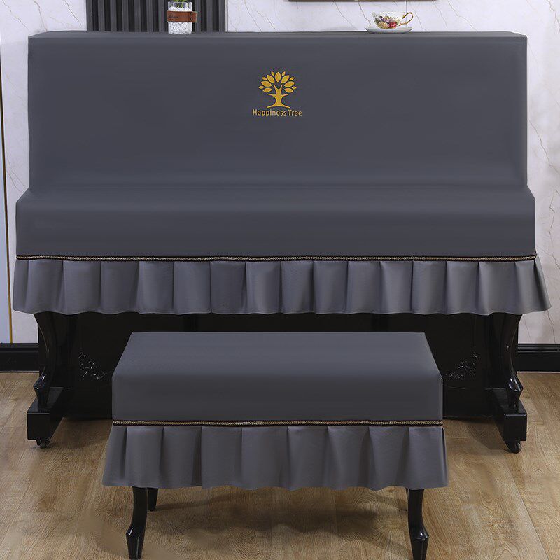 防水钢琴罩防尘罩烫画防猫抓地中海深色立式钢琴半罩高档珠江琴罩