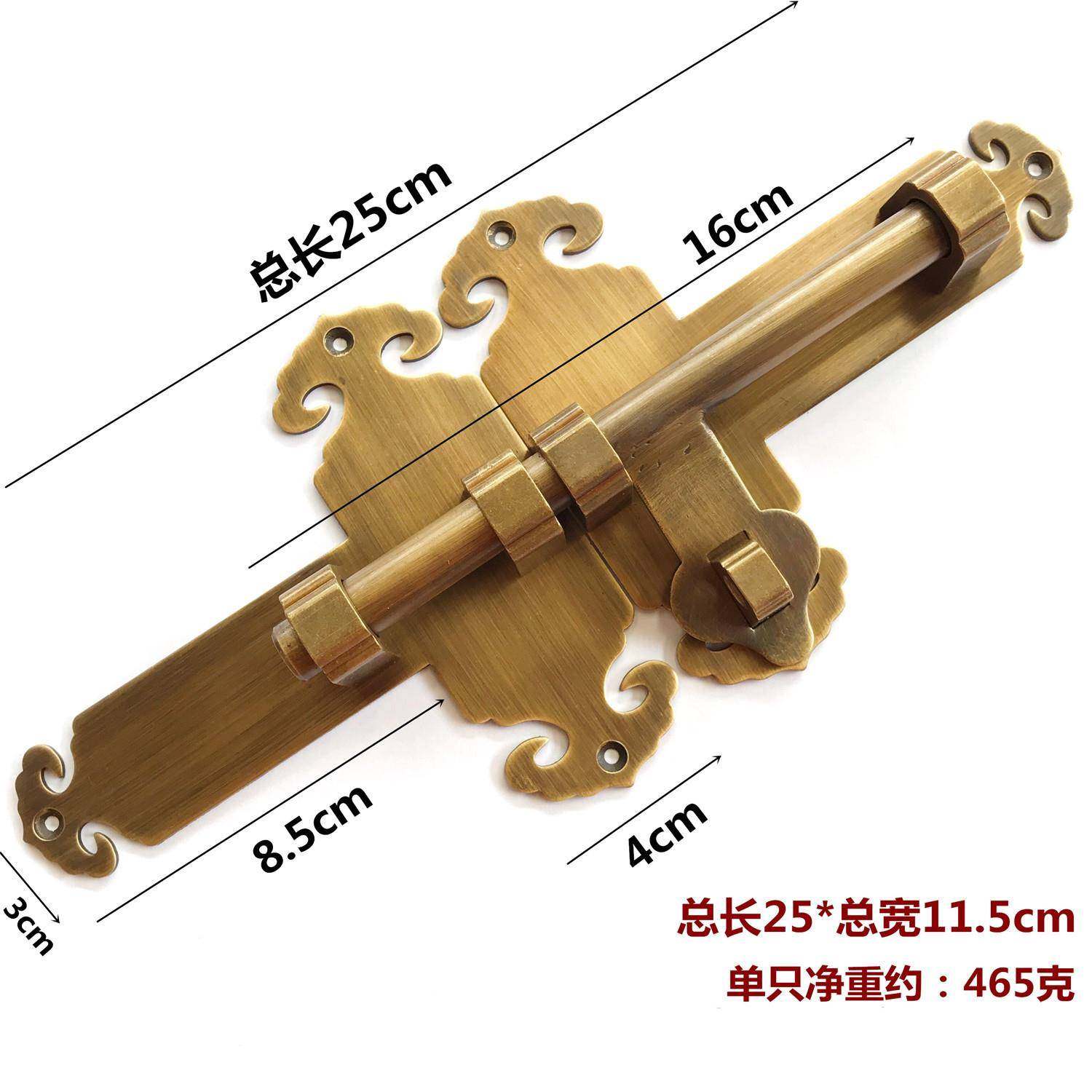 中式黄铜如意双开大门门插销门栓门扣仿古老式木门锁古典门窗门闩,住宅家具,拉手,淘宝优惠券,粉丝福利购,淘宝优惠卷
