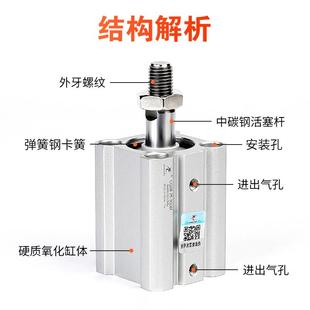 星辰气动薄型气缸ACQS 10X25 35X50X75外牙 CDQ2B