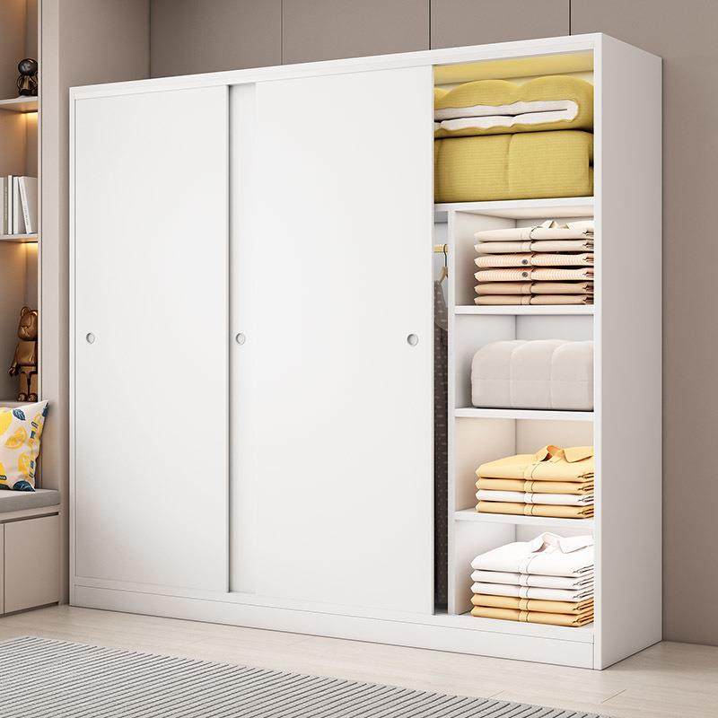 推拉门衣柜家用卧室简易组装出租房衣柜储藏经济木质衣橱柜外贸厂