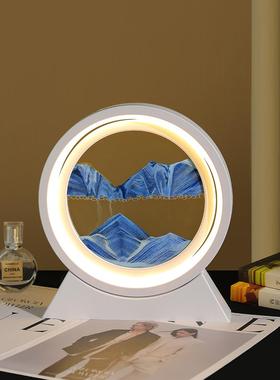 创意流沙画摆件客厅家居电视柜装饰品卧室小夜灯办公桌面沙漏礼物