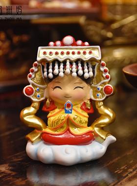 萌妈妈祖千里眼顺风耳创意平安家居公仔摆件装饰车载办公室摆件