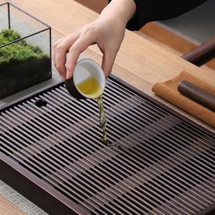 小型家用蓄水干泡茶台大号竹制轻奢现代新中式 茶盘储水式 茶托盘
