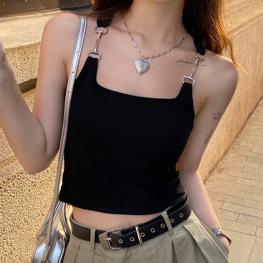 辣妹设计感链条吊带背心女夏季