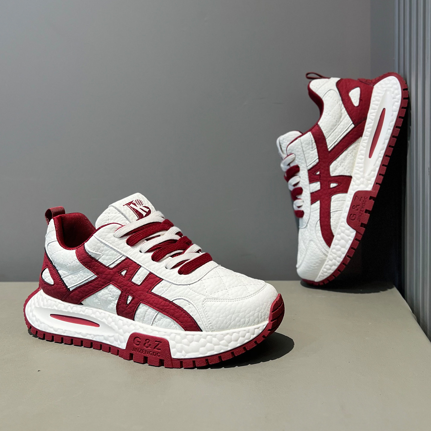 厚底男鞋2025秋冬新款爆款加绒加厚皮面舒适阿甘鞋保暖休闲运动鞋