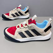 男款 运动鞋 2025秋季 韩版 新款 翻毛皮三道杠爆款 软底舒适百搭休闲鞋